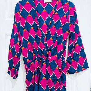 Fighting Eel Ava Sky diamond long sleeve woman's romper sz S